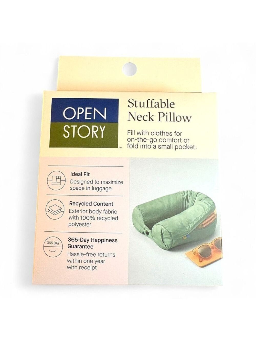 Open Story Stuffable Neck Pillow NIB